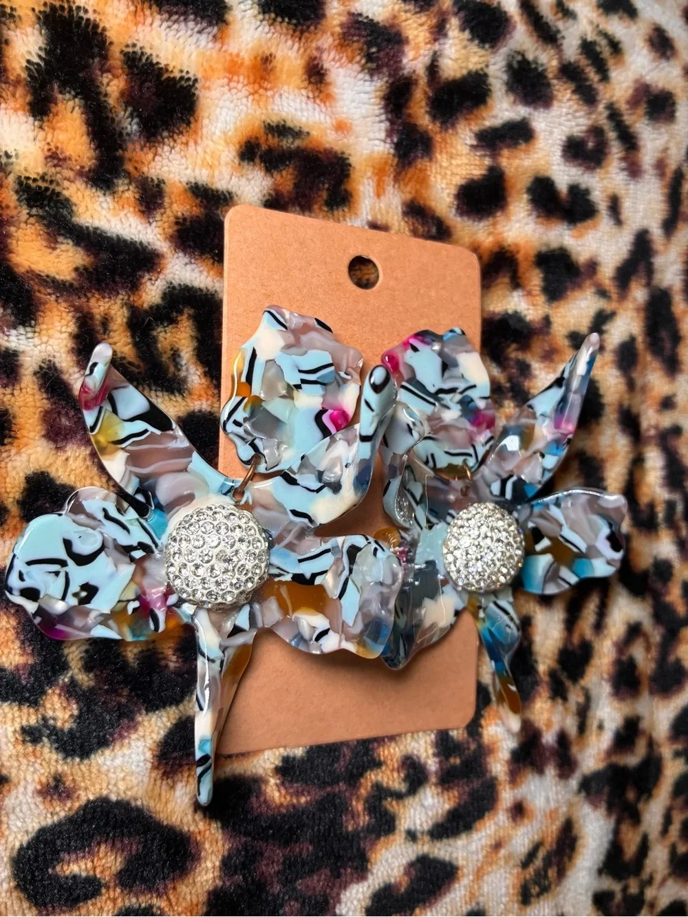 Lele Sadoughi Crystal Turquoise Confetti Lily Earrings